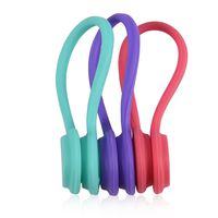 Zerone 3 Pcs Magnetic Cable Winder Earphone Wrap Cord Organizer Soft Silicone for Headphones/Date USB Cable(Purple + Red + Blue)