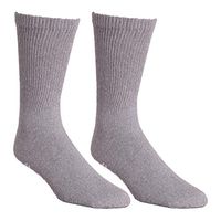 Non Skid Diabetic Crew Socks - Breathable Anti Slip Socks - Loose Fitting Comfortable Sock – Improve Foot Circulation – Painful Swollen Feet Relief - Prevent Slipping - Gray - 6 Pairs