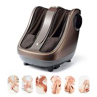 HIXGB Electromagnetic Foot Massager - 5 Massage Modes, 3 Strengths - Intelligent Remote Control Timing - Electric Shiatsu Kneading with Heat Rolling and Air Compression - for Home Office