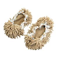 Pair House Floor Polishing Dusting Cleaning Foot Socks Shoes Mop Slippers Purple