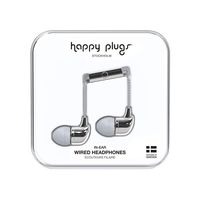 Happy Plugs In-Ear Fashion-Tech Headphones with Mic and Remote, Silver