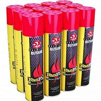 Fasfil Large Quintuple Refined Butane Gas Fuel Refill - 12 Cans
