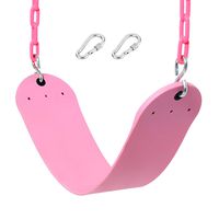Take Me Away Pink Swing Seat - Heavy Duty Chain Plastic Coated - Playground Swing Set Accessories Replacement