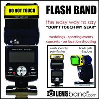 Lens Band Silicone Flash Band with Warning Label for Small Flashes, Strobes and Speedlights
