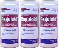Reguloid Psyllium Husk Natural Vegetable Bulk Forming Laxative Fiber Supplement Powder Generic for Metamucil 13 oz. per Bottle by RUGBY LABORATORIES