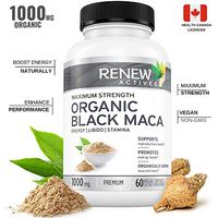 Organic Black MACA Dietary Supplement Pills- Vegan, Non GMO Certified – 1000mg of Gelatinized Peruvian Black Maca Root Powder per Capsule Supports Male Health, Performance & Increase Energy Levels