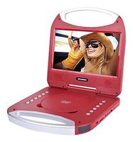 Sylvania 10-Inch Portable DVD Player with Integrated Handle and USB/SD Card Reader, Red