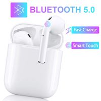 Bluetooth 5.0 Headset Wireless Earbuds 3D Stereo Headphone with Fast Charging Case,Auto Pairing in-Ear Ear Buds IPX5 Waterproof Mini Sports Earphones for iPhone/Apple Airpods Wireless Earbuds (White)