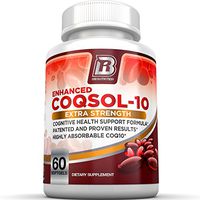 BRI Nutrition COQ10 100mg Ubiquinone Heart Health - 2.6X Higher Total Coenzyme Q10 COQSOL® Absorption Than Normal COQ10 100mg Maximum Strength Supplement - 60 Day Supply 60 Softgels