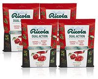 Ricola Dual Action Cherry Herbal Cough Suppressant Throat Drops, 19ct Bag (Pack of 4)