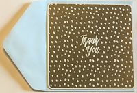 Silver Foil Embellished Thank You Note Cards and Envelopes- 16 Single Panel Note Cards and Envelopes