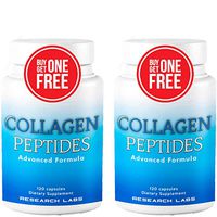 2 for 1 Promo Research Labs 240 Collagen Pills - 6000 mg. Grass Fed Anti-aging Support for Skin, Joints, Tendons, Bones, Hair and Nails. Paleo Friendly. Collagen Peptides Powder Supplement