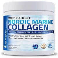 Bronson Marine Collagen Peptides Hydrolyzed Protein Powder 100% Wild Caught Nordic Cod Bovine Free Verified Sustainable Source for Joints Skin Hair Nails & Bones 150g (5.29oz)