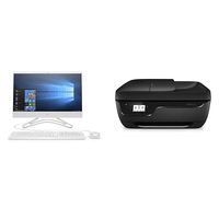 HP 21.5-Inch All-in-One Computer, AMD A4-9125, 4GB RAM, 1TB Hard Drive (22-c0010, White) & OfficeJet 3830 All-in-One Wireless Printer (K7V40A)