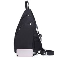 TECHQ Sling Bag - Small Laptop Travel Backpack External USB Charging Port (Black)