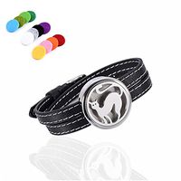 constantlife Adjustable Genuine Leather Band Bracelet Aromathrapy Jewelry Essential Oil Diffuser Fragrance Cuff Bangle (Animal)