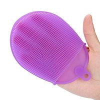 YOYORI Silicone Dish Washing Sponge Scrubber Kitchen Cleaning Antibacterial Tool Mildew-Free Dishwashing Better Sponges Smart Kitchen Scrubber Kitchen Accessories (Purple)