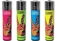 4 Clipper Hippie 2 Lighters Reusable Refillable Reflintable Collectible