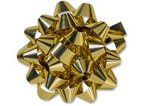 Pack Of 50, 4" Diameter Solid Metallic Gold Confetti Gift Bows 24 Loops (1/2" Wide Ribbon) Made In Usa