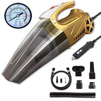 Car Vacuum - Pro Auto Corded Car Vacuum Cleaner High Power for Quick Car Cleaning, 4 in 1 Car kit, DC 12V Portable Auto Vacuum Cleaner for Car Use Only - Gold