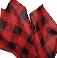 Red and Black Buffalo Plaid Gift Wrapping Tissue Paper for Art DIY Crafts in Bulk # 415~10 Large Sheets Size 20" x 30"