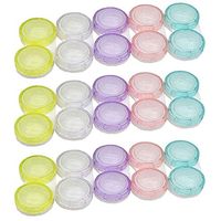 KISEER 15 Pack Colourful Clear Travel Contact Lens Case Box Holder Soak Storage Container Bulk