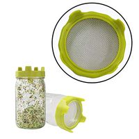 Xisheep Germination Cover, Filter Mason Can Lid Sprouting Net Cover Bean Sprouts Filter Kitchen Dining Bar Home Decorations, for Home DIY Day Green