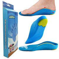 Bacophy Kids Orthotic Arch Support Insoles, Children Pu Cushioning Inserts, Shock Absorption Velvet Surfaces Deep Heel Cup Inner Sole for Flat Feet, Plantar Fasciitis, Feet Heel Pain Relief (XXL)