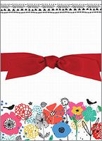 Birds & Colorful Flowers Chunky Thick Bow Notepad, 150 sheets