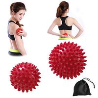 Best Spiky Ball, Massage Balls Set - 2.9/3.7 inch, Deep Tissue Trigger Point Roller, Physical Therapy Equipment Lacrosse, for Plantar, Neck Foot Legs Back Pain Relief Stress Reflexology (red)