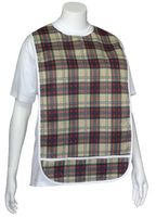 Adult Vinyl Adult Bibs with Crumb Catcher - Premium Bib (Scottish Plaid)