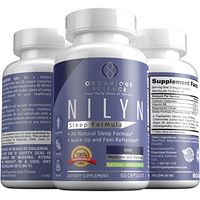 NILYN All Natural Sleep Aid with Non Habit Forming Formula for a Restful Premium Sleep Support | Filled with Melatonin & Valerian Root, Chamomile, Ashwagandha etc -60 Veggie Caps