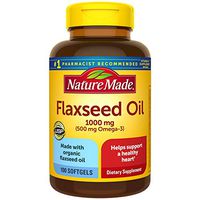 Nature Made Flaxseed Oil 1000 mg Softgels, 100 Count for Heart Health  Support† (Pack of 3)