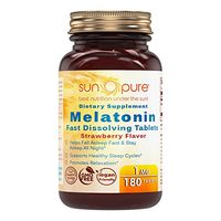Sun Pure Fast Dissolving Melatonin, 1mg - Strawberry Flavor, 180 Tablets