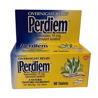 Perdiem Sennosides Stimulant Laxative Pills, Overnight Relief, 60-Count Bottles (Pack of 2)