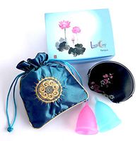 Luna Cup by Ferayco Menstrual Cup, 1 Small & 1 Large Period Cup with 1 Pouch 1 Zipper Case(S & L Gift Box Set)