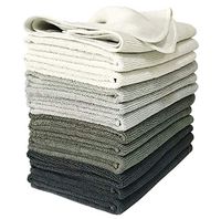 VibraWipe Microfiber Cleaning Cloth 12-Pack, Large Size 14.2"x14.2", Trap Dust, Dirt and Pet Dander in Split Fibers. Absorb up to 5X Their Weight in Liquid – Machine Washable, Reusable and Lint-Free