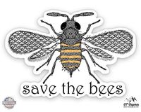 GT Graphics Save The Bees - 3" Vinyl Sticker - for Car Laptop I-Pad Phone Helmet Hard Hat - Waterproof Decal
