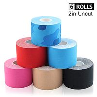 AUPCON Kinesiology Tape Breathable Physical Therapy Cotton Sports Tape Reduce Pain and Injury Recovery Provides Supports for Muscles & Joints, Knee, Shoulder, Elbow Latex Free (Uncut 6Mixed Color)