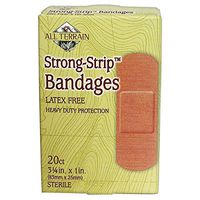 All Terrain Strong Strip Bandages, 20 ct, 1.0 x 3.25-Inch, Adhesive Bandages, Latex-Free, Sterile, Non-Stick Pads, Heavy Duty Bandages