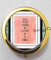 BlackKey All You Need is Love and a Dog 3-Compartment Decorative Pocket Gift Box Case Organizer for Pill, Color 2 -569