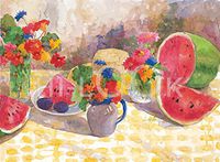 Hi-Look Microfiber Cleaning Cloth - Watermelon and Nasturtium