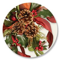 Full-Color Pinecones and Holly Holiday Seals, 140 Count
