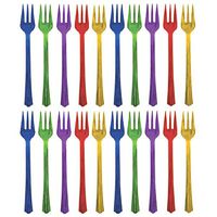 Amscan Jewel Tone Plastic Cocktail Fork Food Tasting Party Tableware and Cutleries