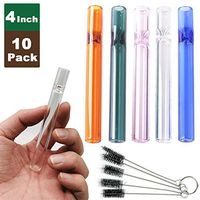 Reusable Straw Tube,Personal Travel Accessories with 5pcs Cleaning Brush (10 Pack)