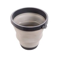 HENGTONGTONGXUN Foldable bucket plastic household portable dormitory storage water silicone barrel fishing barrel laundry barrel thick plastic bucket gray white Multi-function bucket,