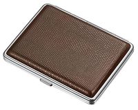 Visol Jack Brown Leather Cigarette Case - Holds 20 100mm Sized Cigarettes