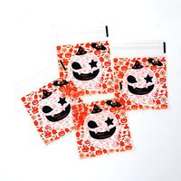 Awerise Pack of 100 Halloween Cellophane Bags, Trick or Treat Cello Bags, Party Favor Bags, Candy Bags, Self Adhesive Bags (Design 2)