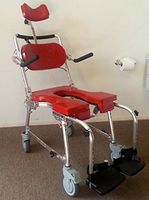 GO-Anywhere Commode'n Shower Chair - Adjustable Red Upgrade 1-5/8" Cushions