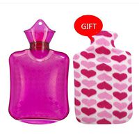 Classic PVC Hot Cold Water Bottle Bag with Cover Winter Back Neck Hand Warmer Bag Hot Water Relaxing Heat Cold Heating Bag Small Medium Large 3 Sizes (Color : Pink, Size : 750ml)